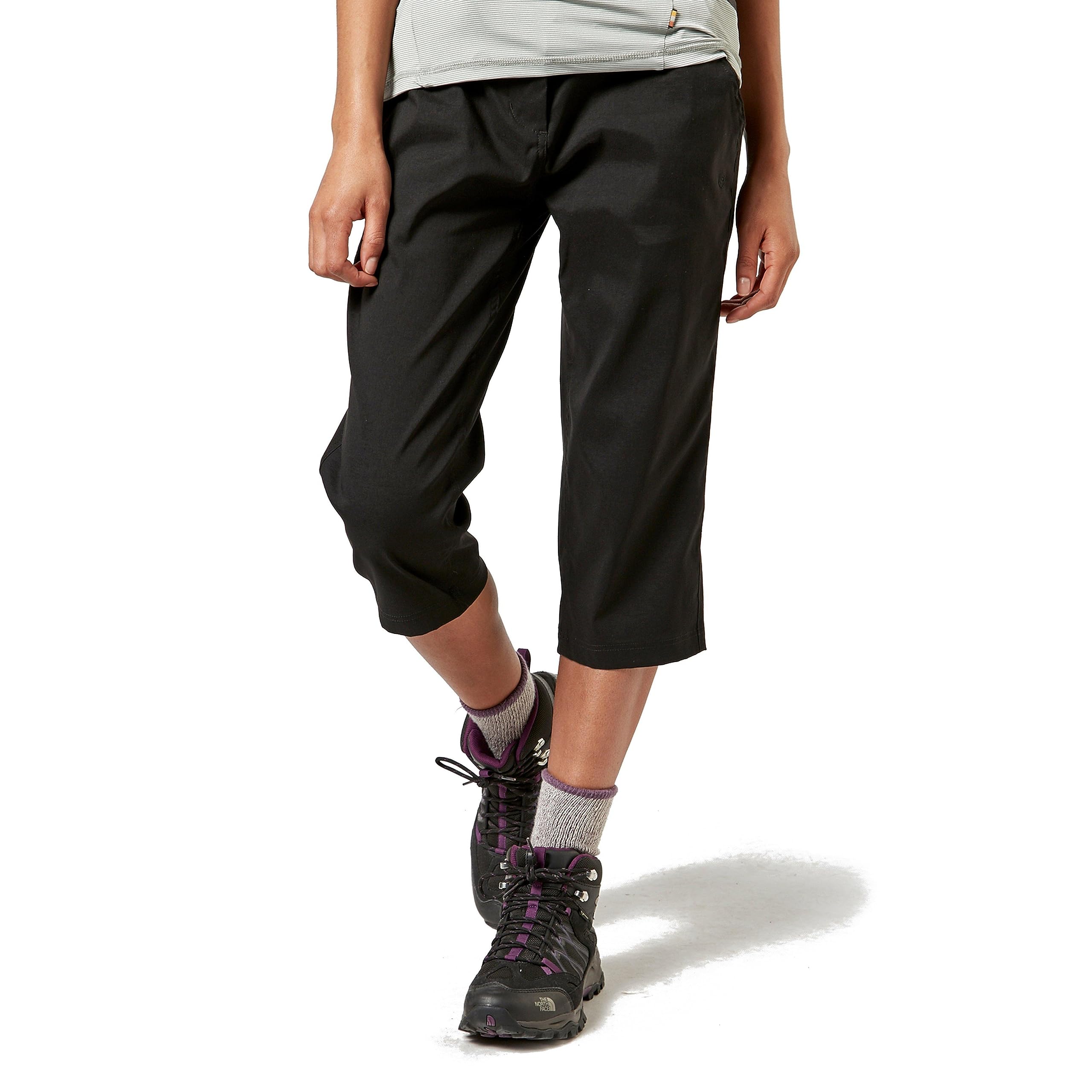 Craghoppers Women's Black Kiwi Pro Stretch Cropped Trousers, Size 18