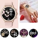 Loluka Pink Smart Watches for Women with Diamonds, Answer/Make Call Ladies Bluetooth Smartwatch for Android and iOS Phones, Rhinestone Fitness Activity Tracker Sleep Tracker Pedometer gallery image