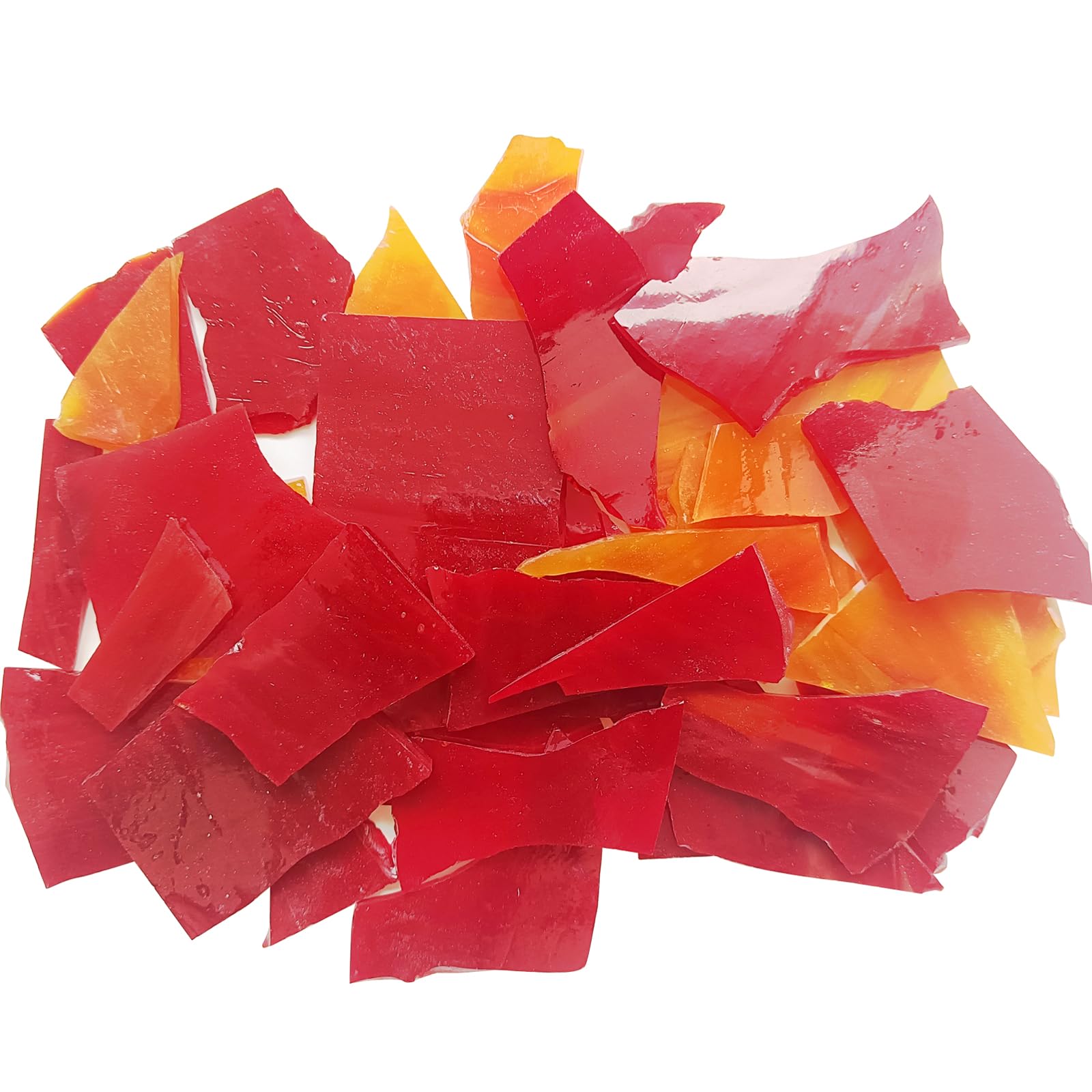 Selliner Red (200G/7Oz Pack) Mixed Colors And Shapes Stained Glass Mosaic Tiles