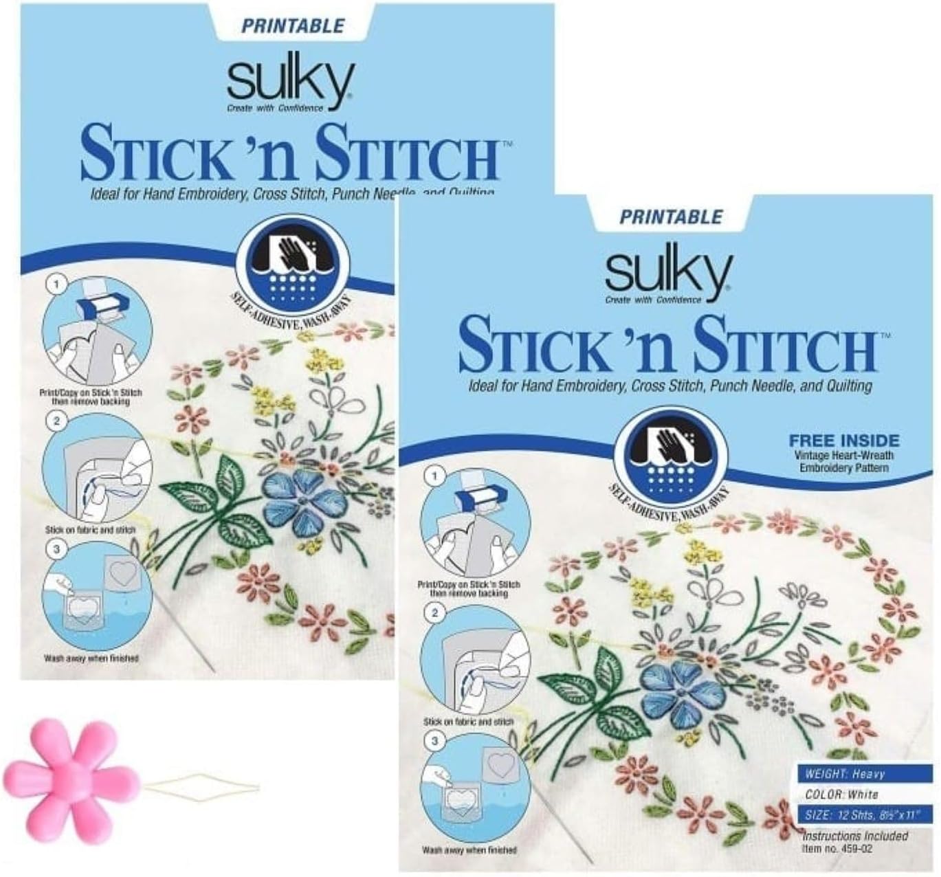 Stick N Stitch Water Soluble Stabilizer for Embroidery Twelve Sheets of