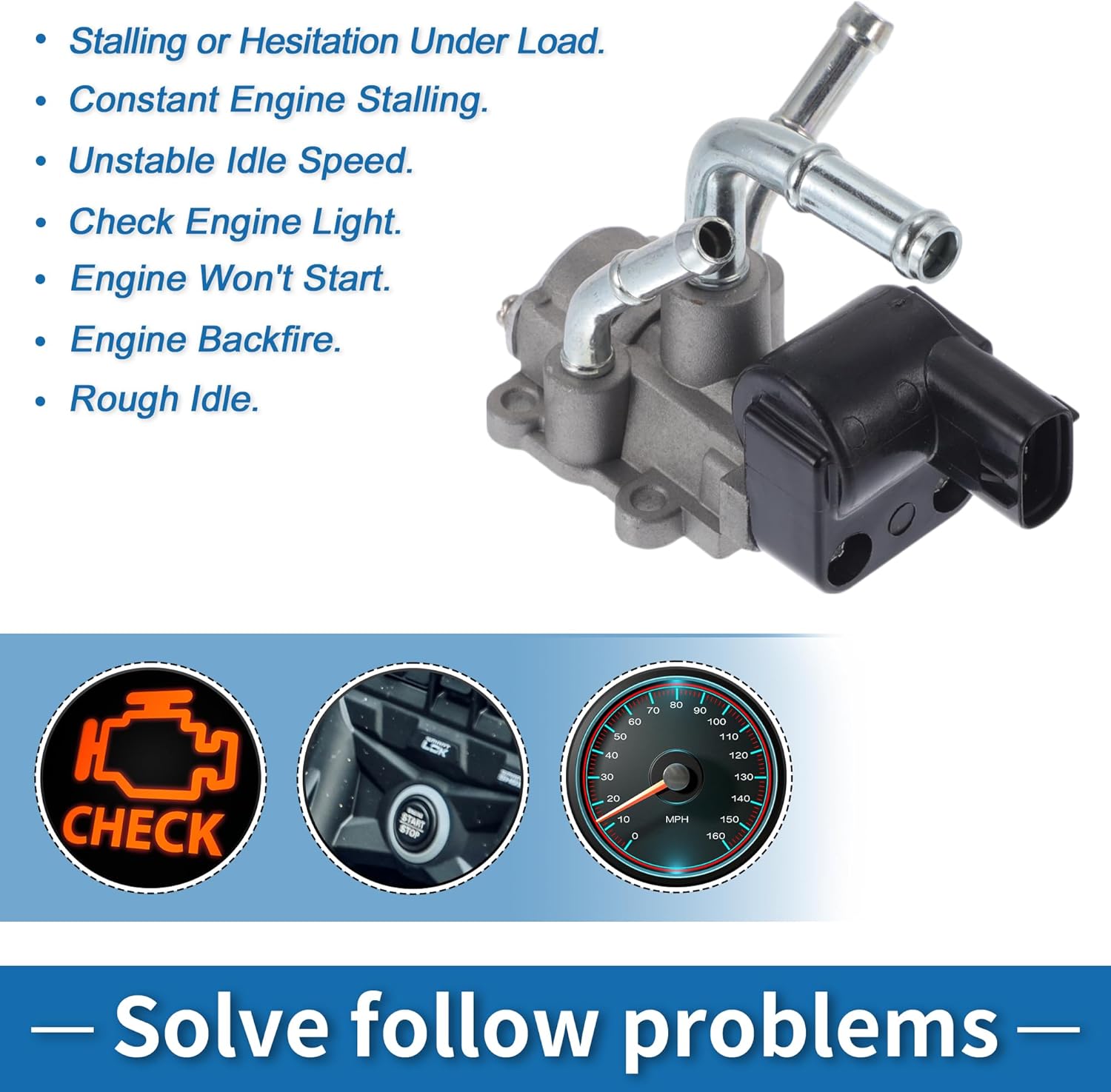 Car Idle Air Control Valve for Toyota Camry 1994-1995 Replace No.222700A010 IACV Idle Motor Idle Air Control Valve for Stable Engine Operation