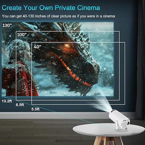 Miniatura 6 de HY300Pro Mini proyector con WIFI y Bluetooth, proyector portátil 4K 1080P, corrección trapezoidal automática, 200 lúmenes ANSI, proyector de