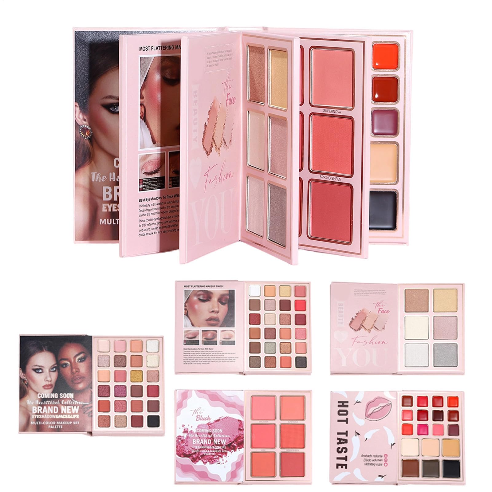 Palette Trucco a Libro per il Trucco del Viso per Donna | Palette Ombretti Portatile Per Studentesse Donne Principianti Artisti Sposa Routine Quotidiana Feste Matrimonio Eventi