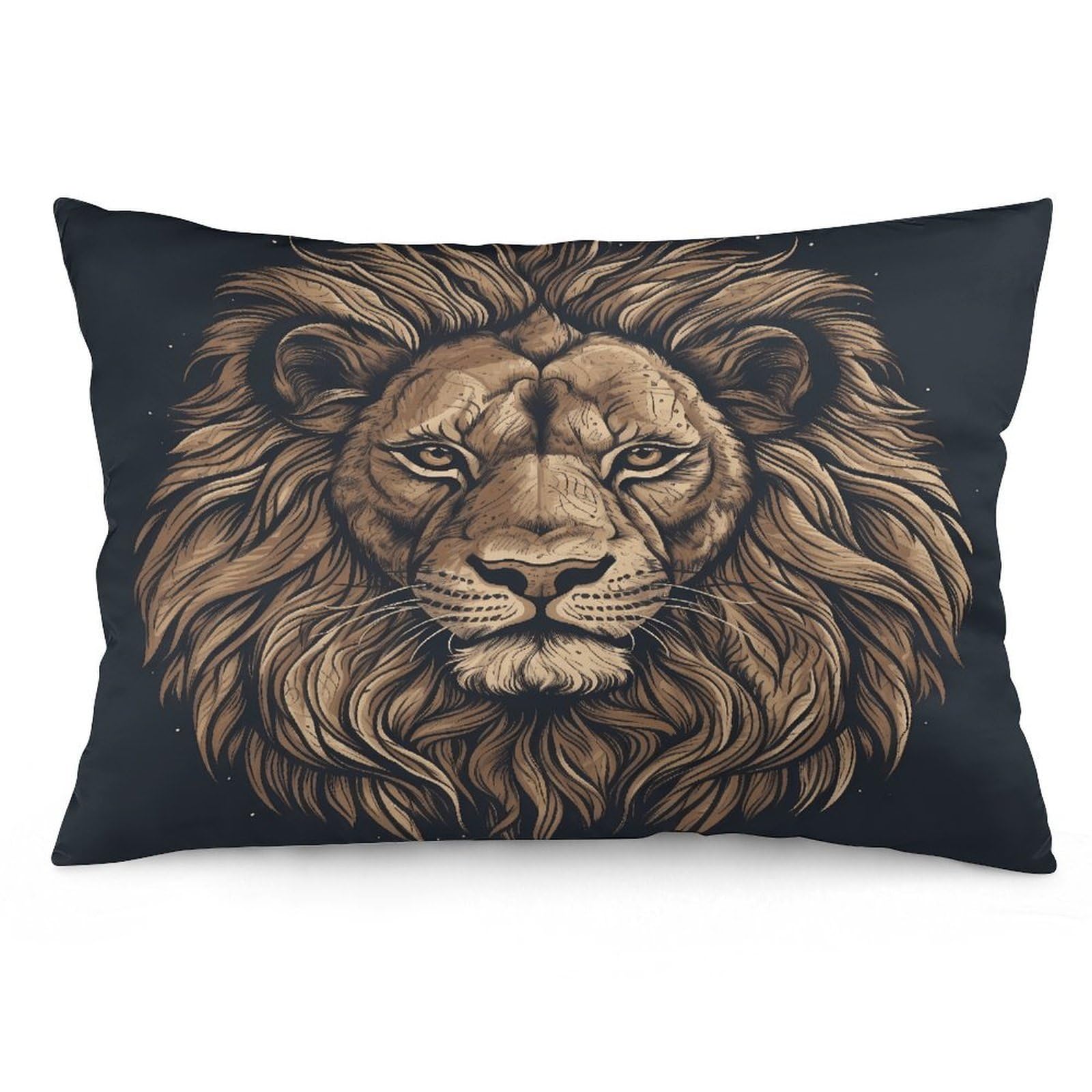 Cartoon Lion Throw Pillow Cover Soft Pillow Case Decorative Lumbar Pillow Cover Cozy Throw Pillowcase Polyester Rectangular Cushion Case Decor for Couch Sofa Bed