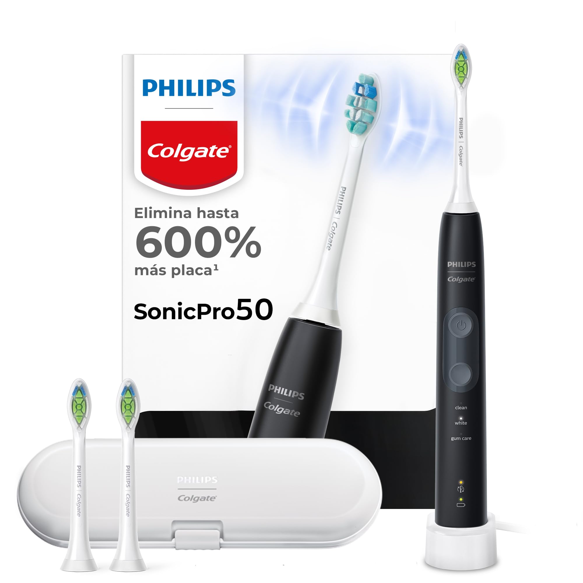 Philips Colgate Cepillo Dental Eléctrico SonicPro 50 Dientes Más Blancos