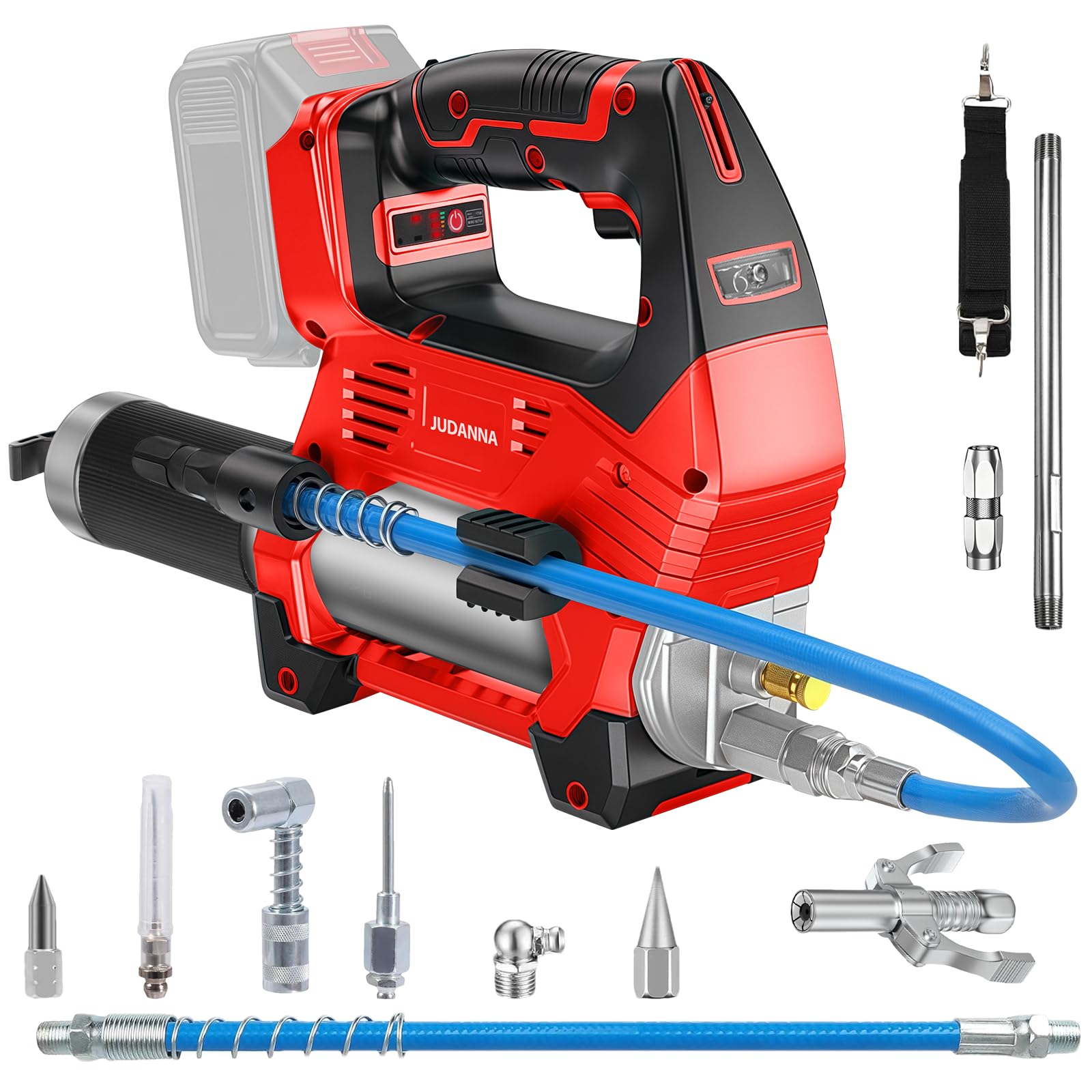 Pistola engrasadora eléctrica para batería Milwaukee M18, 12000 PSI 170 g/min, 18 V, motor sin escobillas, luz LED, regulación de velocidad de 3 niveles para máquinas pesadas (sin batería y cargador)