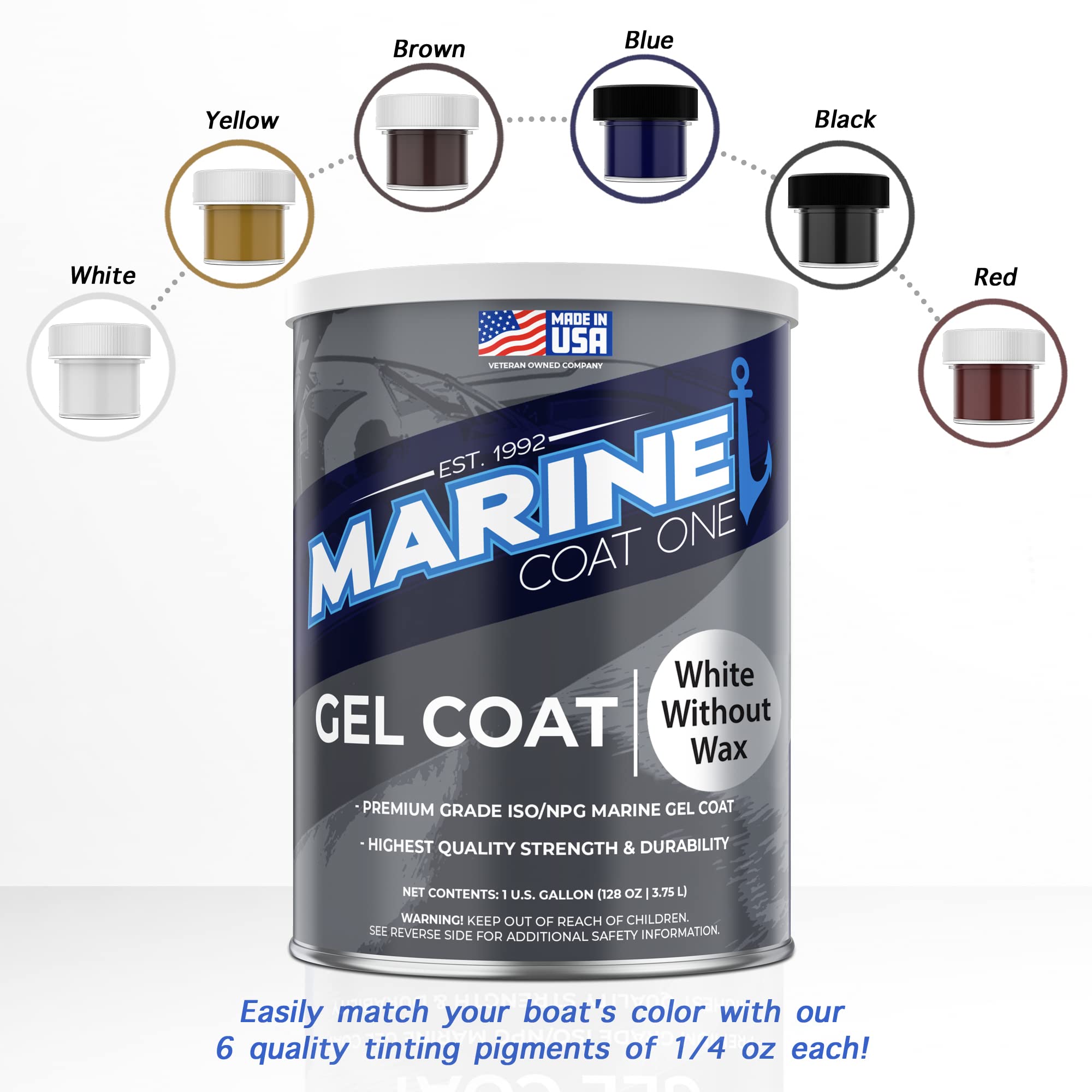 Amazon.com: Marine Coat One Gel Coat, White without Wax with MEKP