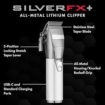 Amazon.co.jp: BaBylissPRO SILVERFX+ 全金属リチウムクリッパー