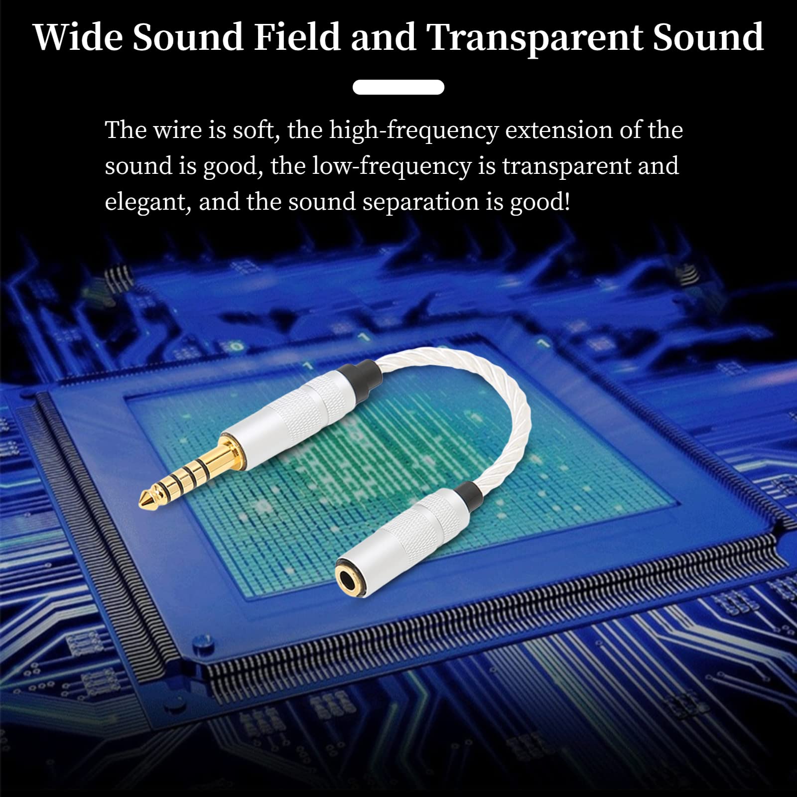 4.4mm Male to 3.5mm Female Headphone Adapter, Silver Plated 4.4mm Balanced to 3.5mm Stereo Adapter Cable Headphone Jack Converter Cord for NW?ZX300A NW?WM1
