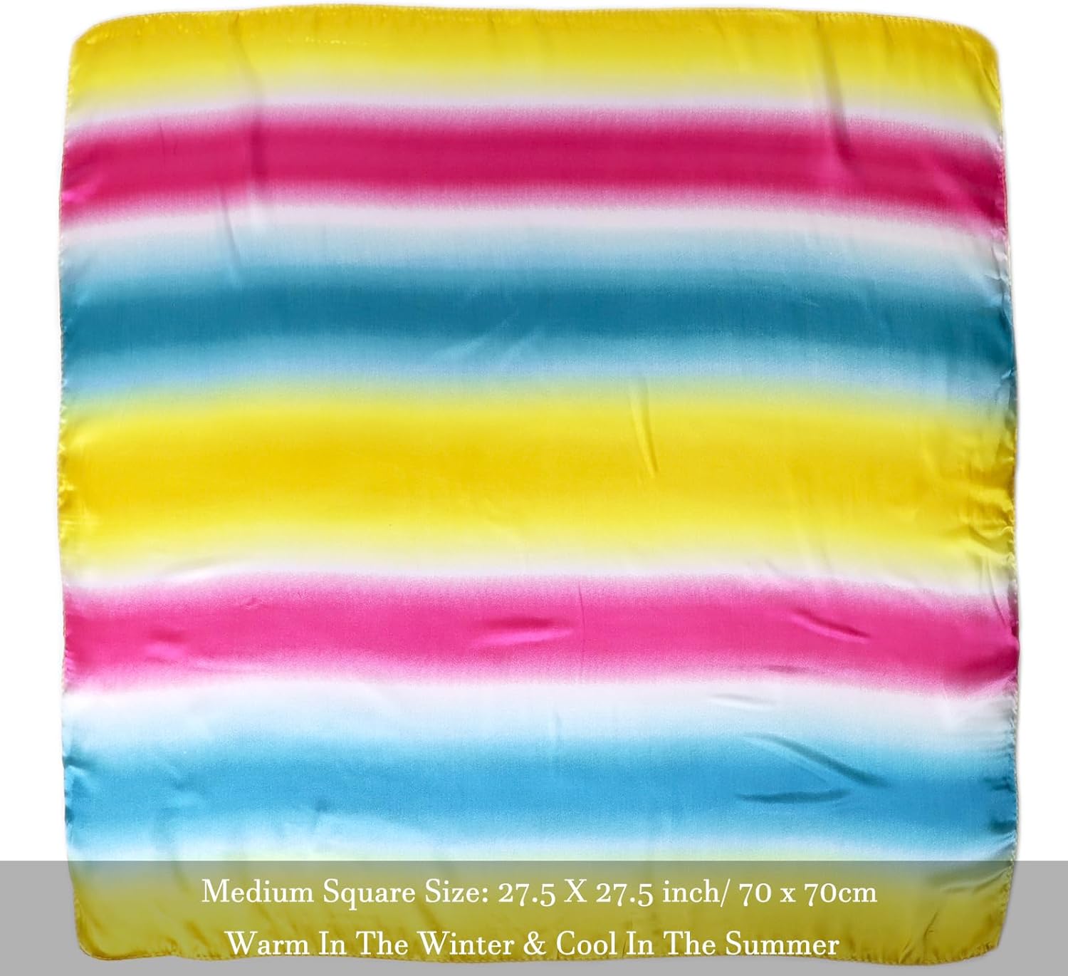 27.5'' Silk Feeling Scarf Medium Square Satin Head Neck Scarf for Women Hair Sleeping at Night - Image 5