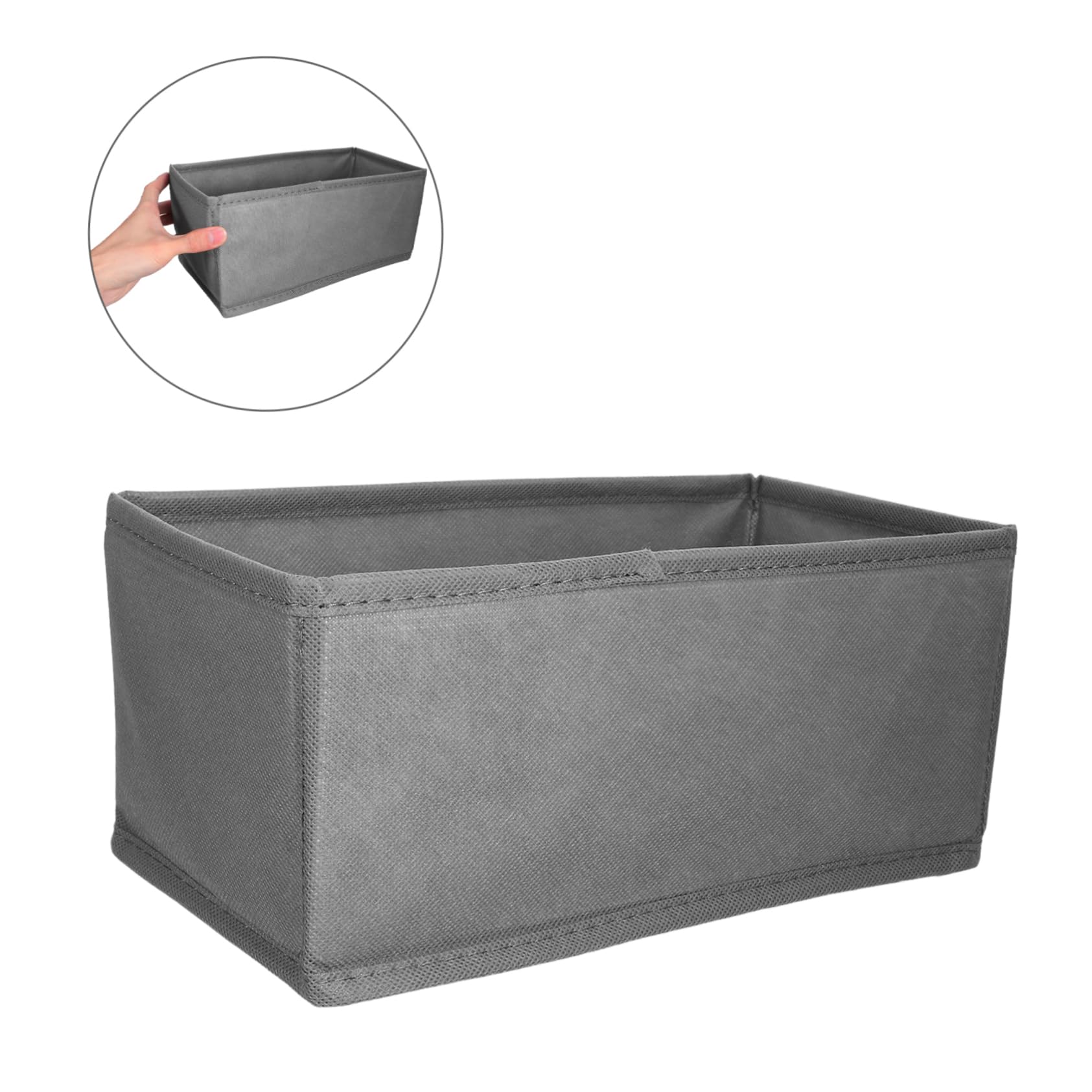 Alipis Organizador de Cajones para Calcetines E Interior 6 Piezas Gris | Tejido sin Tejido y Cartón, Compartimentos Independientes, Diseño sin Tapa para Armarios y Gabinetes