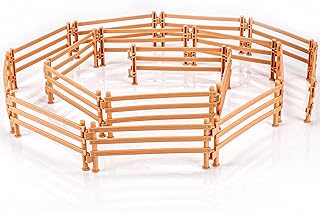 40PCS Corral Fence Toy Accessories Panel Set Farm Corral Fence with Gate Horse Paddock Barn Farm Animals for Toddlers Kids Preschool Educational Gift Sets