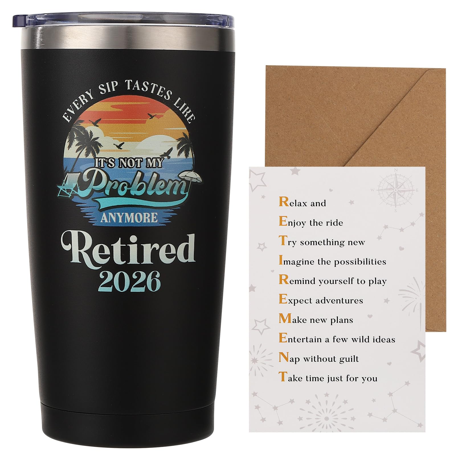saerryor Retirement Gifts for Men Women 2026,Insulated Tumbler with Lid Straw