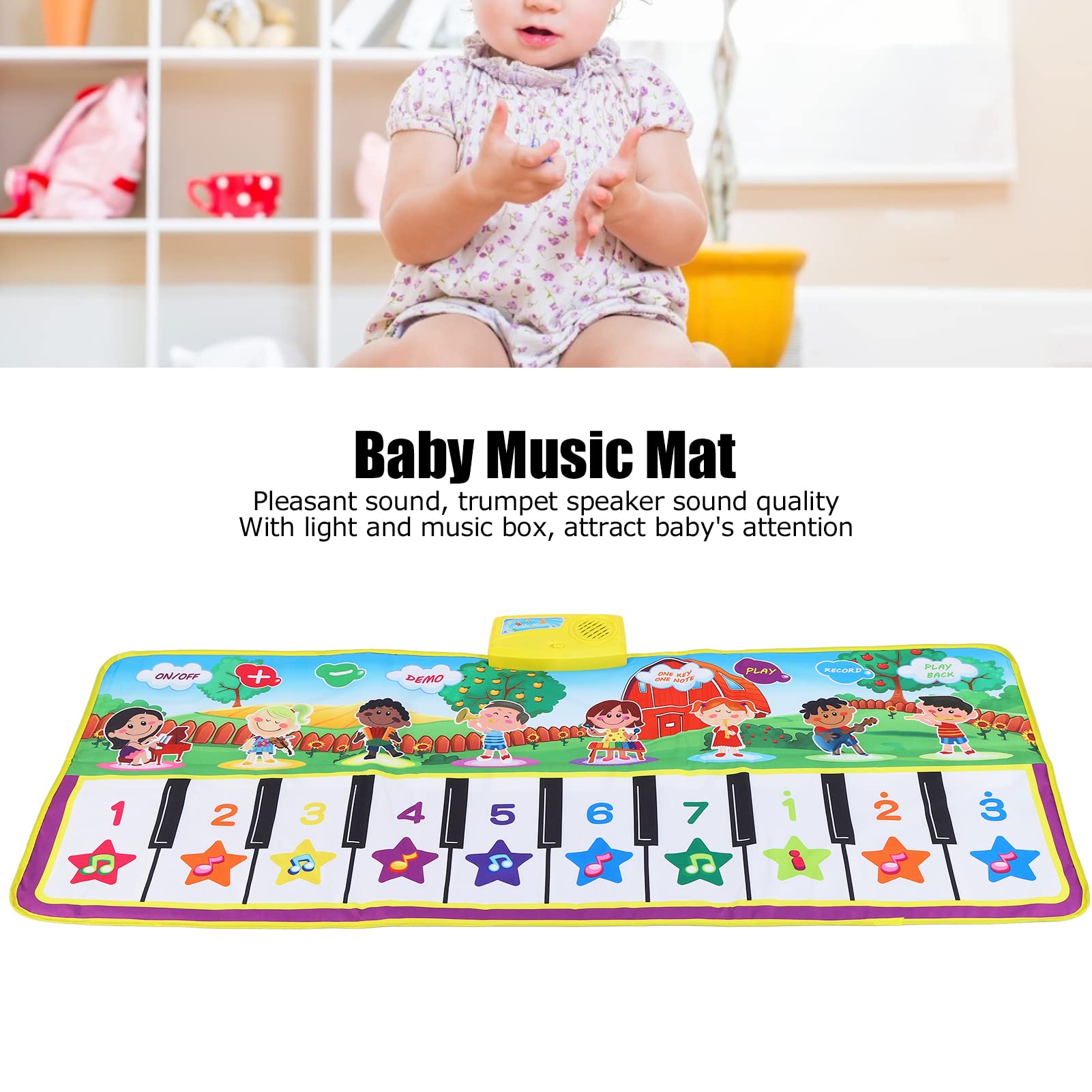 Tappetino Musicale Il Materiale Antiscivolo dai Colori intensi e insapore migliora Le capacità dei Bambini. Tappeto Musicale per l'area Giochi