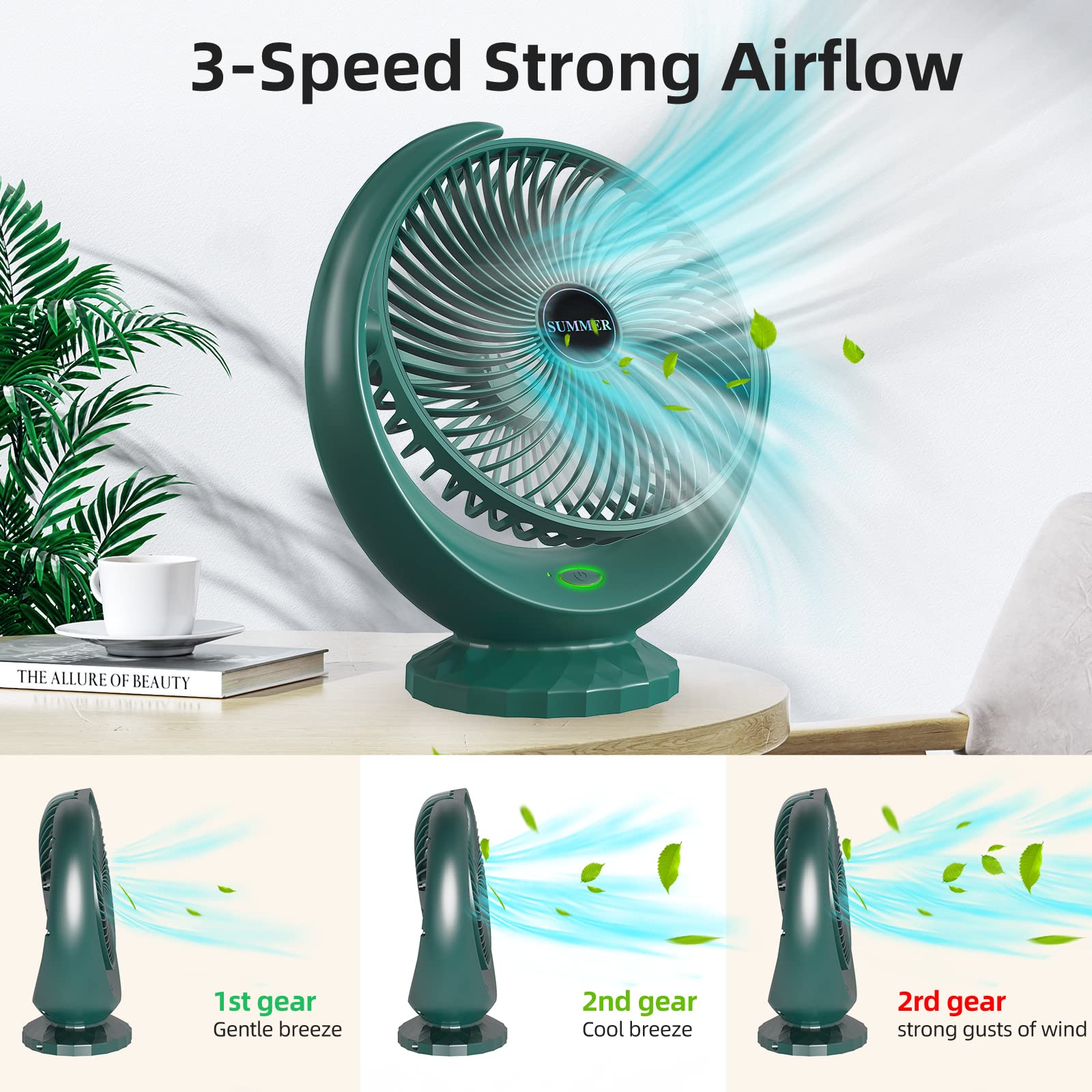 EasyAcc Mini Ventilateur Portable, Puissant à 3 Vitesses [service à Vie