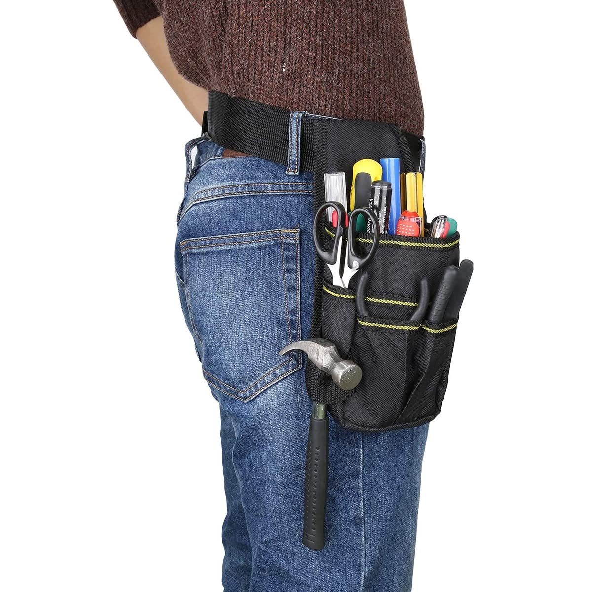 Tools Bag, Marsupio Borsa Degli Attrezzi in Tela Oxford, Piccola Borsa Porta Attrezzi, Cintura Porta Attrezzi Multi Tasche per Elettricista Carpentiere Tecnico Manutenzione