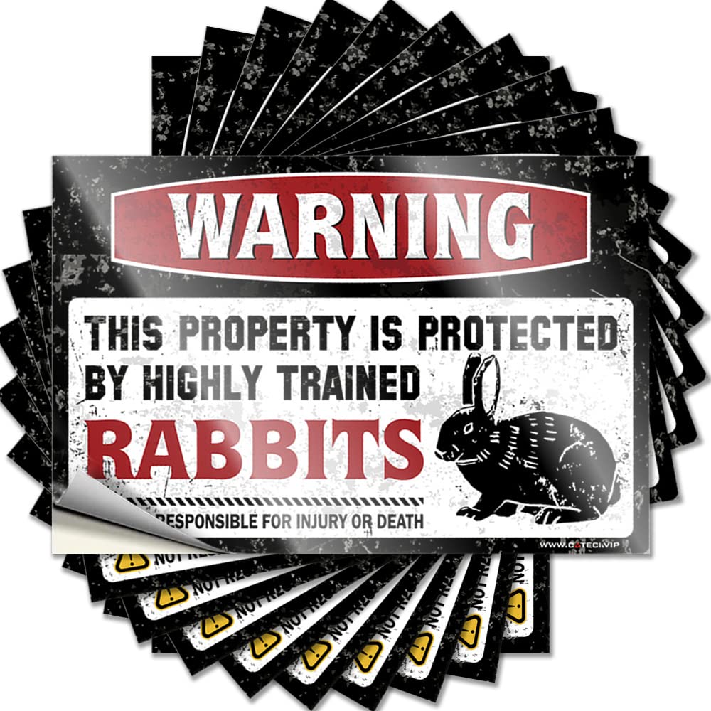 Large, Decal Interesting Bumper Warning This Property is Protected By A Highly Trained Rabbits | Funky Waterproof Vinyl Stickers(12X18CM)