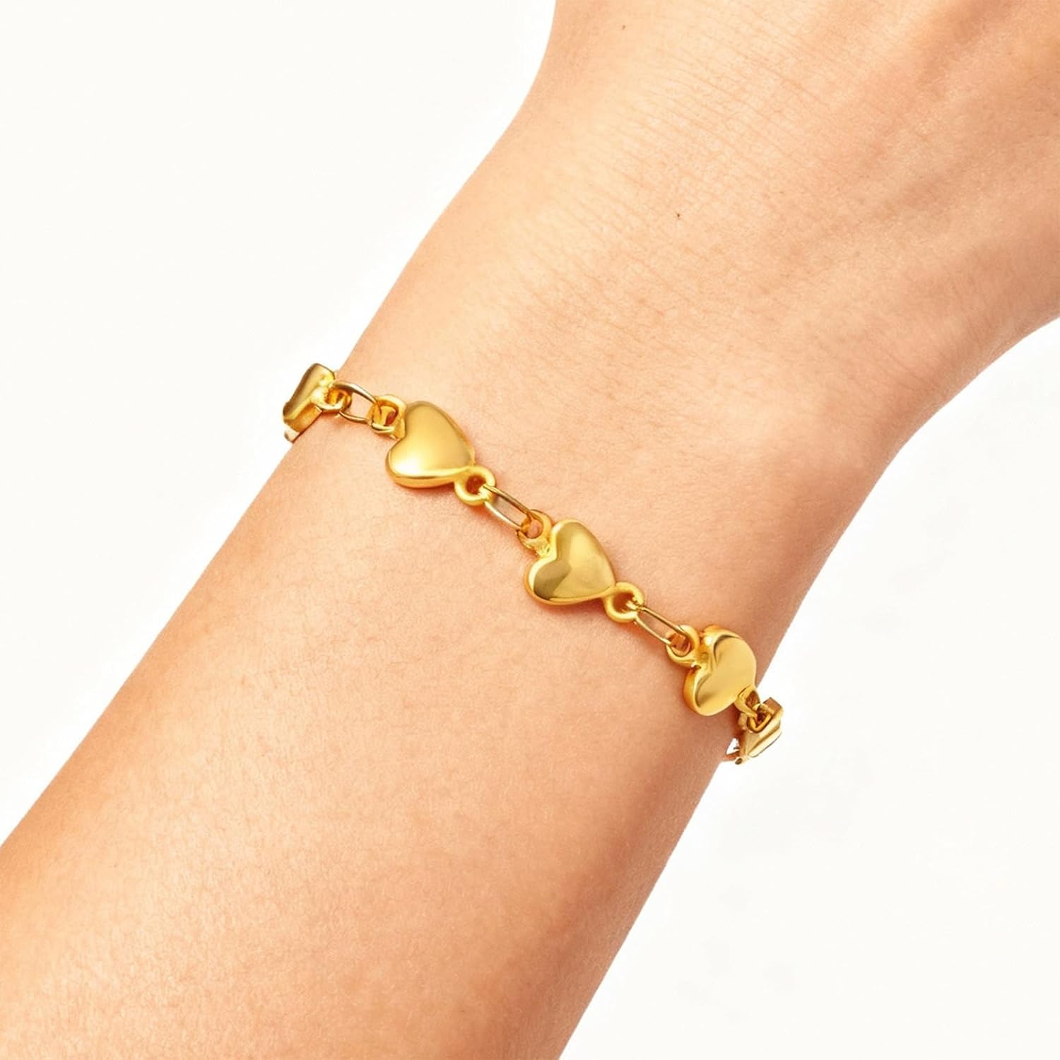 Dainty Bracelet Chain Bracelet Minimalist Jewelry Layering Heart Bracelets Valentines Day Bracelets Gift for Her - Image 2