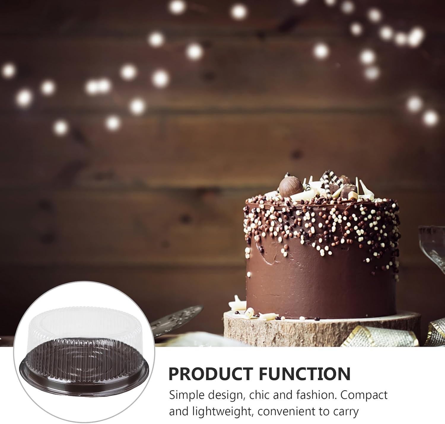 MAGICLULU Plastic Cake Boxes 9.44X9.44X3.54In 10 Pack Clear Dome Lid Containers for Cupcakes Muffins Pastries Party Food Storage
