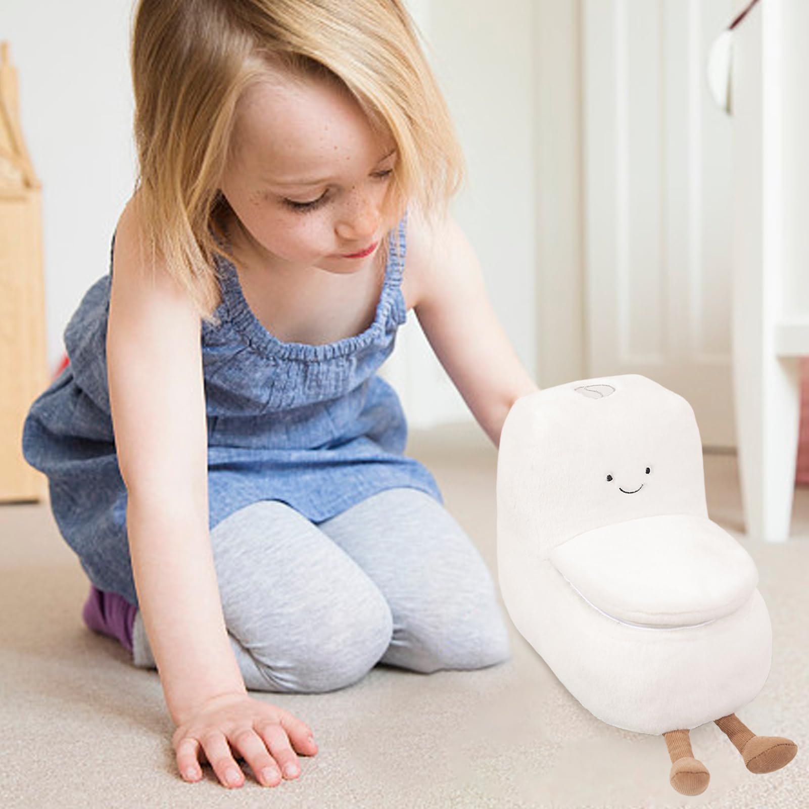 Plüschspielzeug – Flauschige und kuschelige Toilette aus Plüsch | Toilettenzubehör Plüschspielzeug | Pluxies aus Plüsch