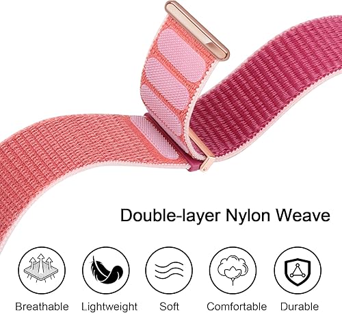 Miniatura 4 de OHOTLOVE Correa de nailon compatible con Apple Watch Band de 1.496 pulgadas, 1.575 pulgadas, 1.614 pulgadas, 1.654 pulgadas, 1.732 pulgadas, 1.772