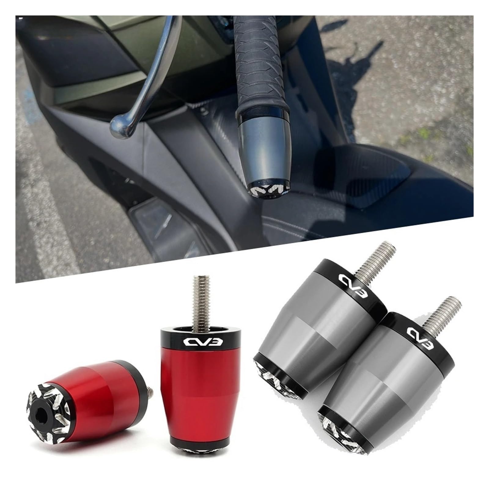 pour KYMCO CV3 550 2019-2020 2021 2022 2023 Accessoires de Moto de Scooter 7/8 "22MM poignées de Guidon Embout de Barre de poignée Bouchon de Guidons