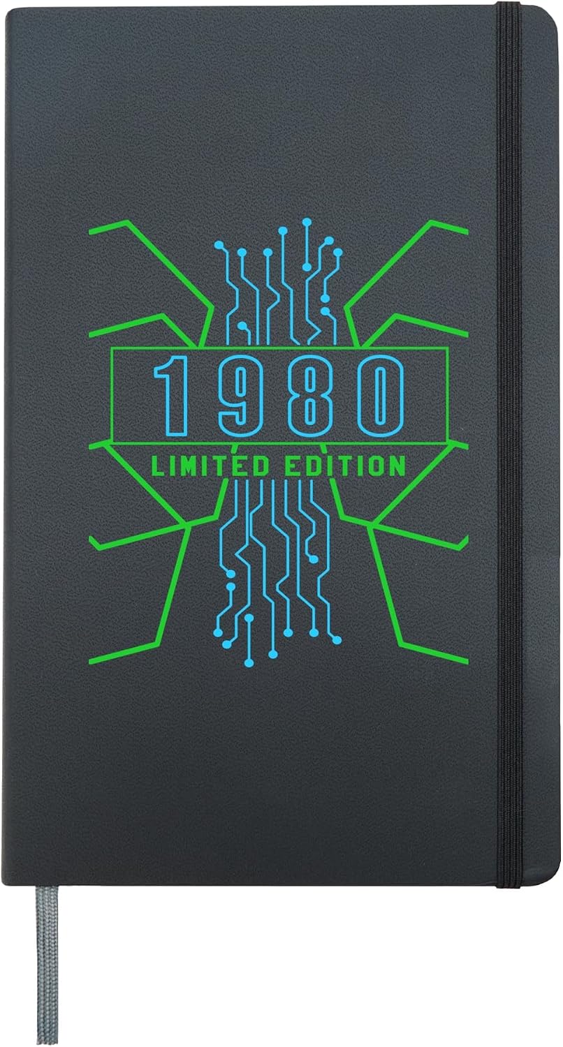 Birthday Vintage 1980 Year Limited Edition Gaming Gamer Hardcover Journal, Black