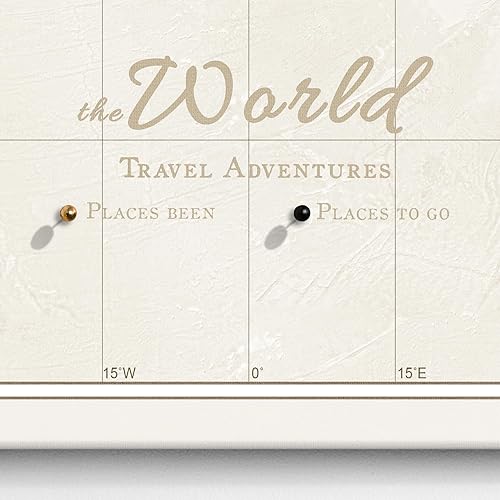 Miniatura 7 de Mapa del mundo en lienzo con tablero de corcho - Letras inglesas - Decoración decorativa de pared para todas las habitaciones - Cuadros en lienzo