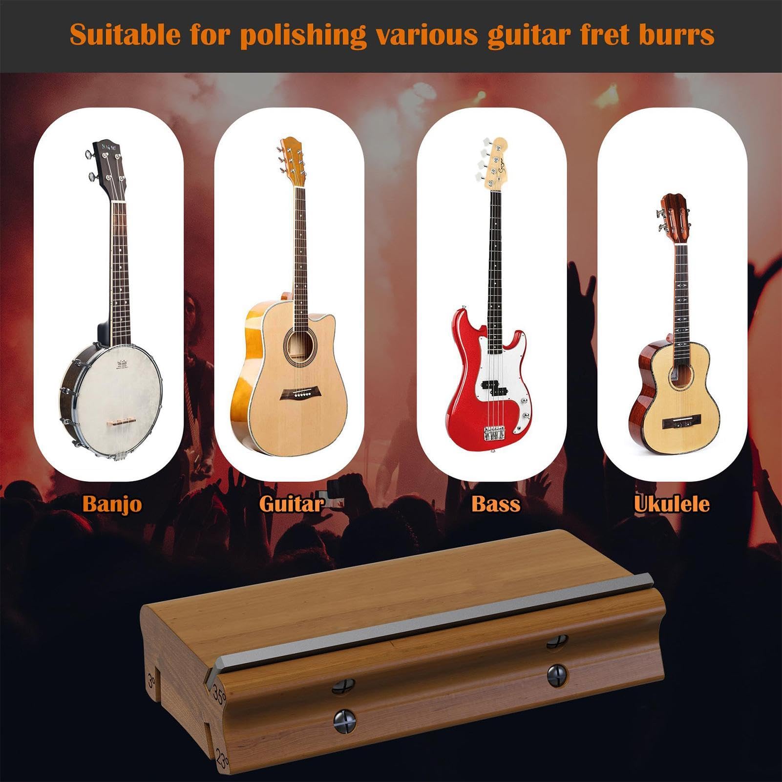 Outil biseauté pour frettes de guitare, lime à pansement, instrument de luthier de précision, lisse les bords, forme le métal, améliore la jouabilité, idéal pour les réparations de ukulélé, de basse