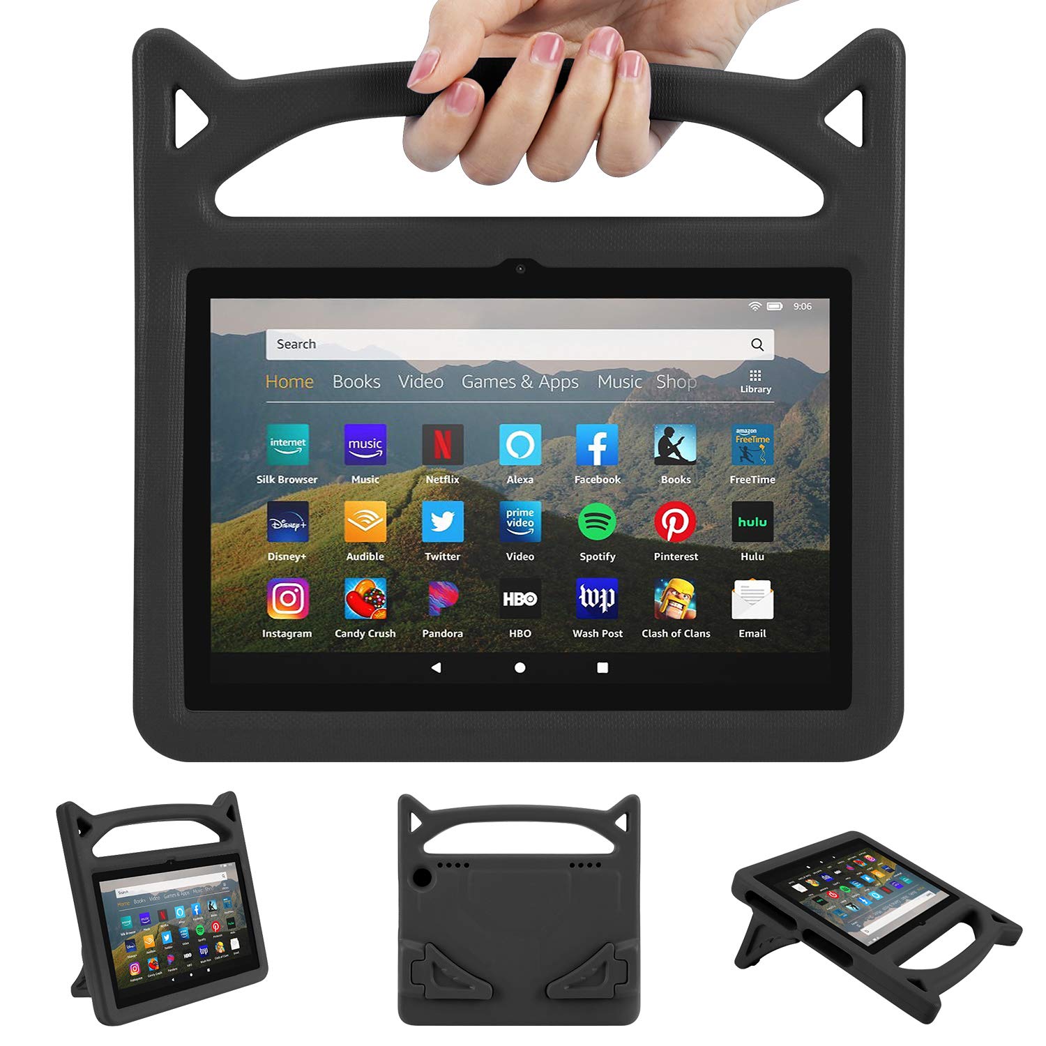 All New 8 in Dispaly Tablets Case for Kids 2022- Ubearkk Lightweight Shockproof Anti-Slip Kids-Friendly Case Cover with Kick Stand for 8 & 8plus Tablet 12th/10th Gen, 2022/2020 Release