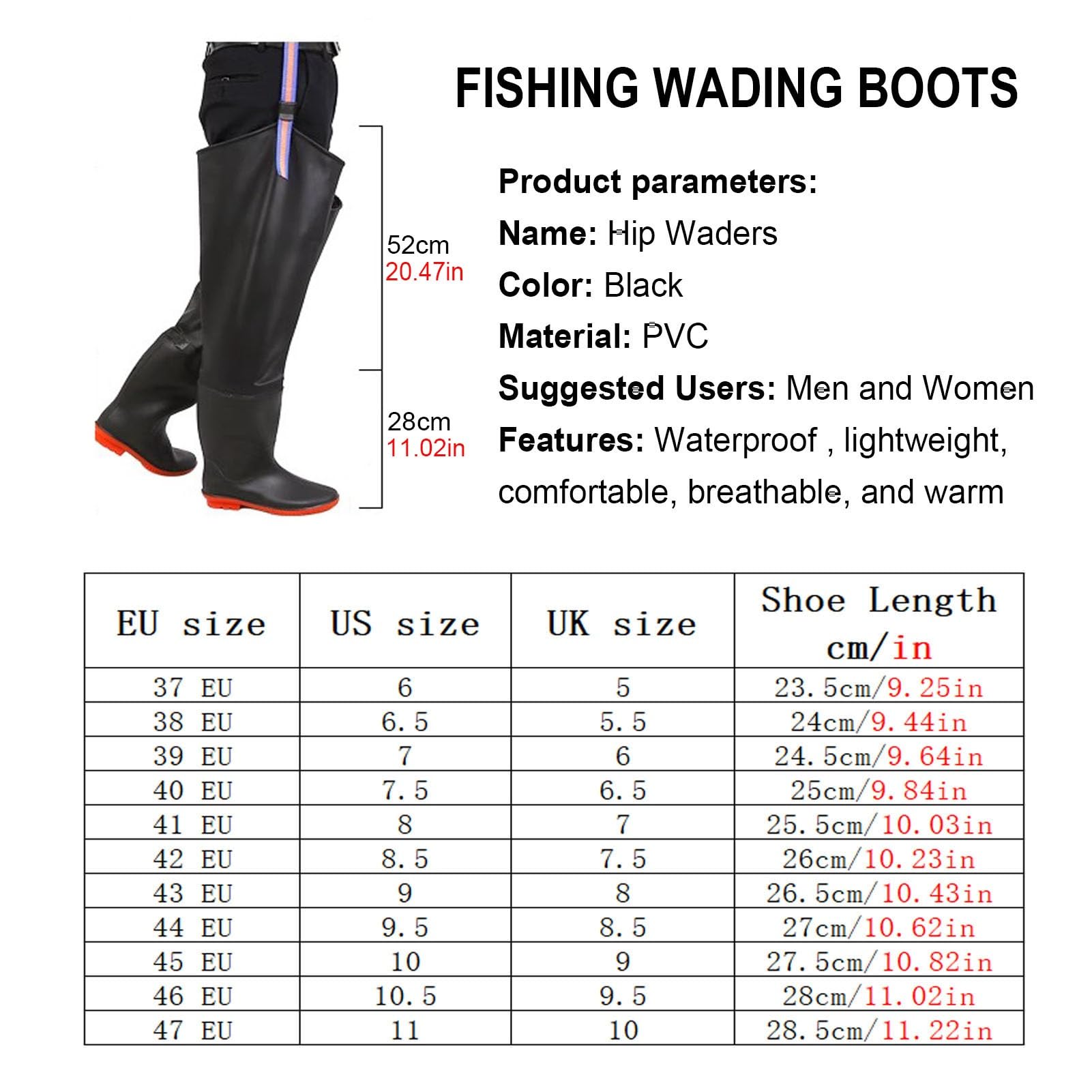 Stivali da Pesca Stivali da Pesca Isolati/Stivali da Pesca per Uomo E Donna, Comodi Stivali da Pesca Impermeabili con Suola in Gomma Antiscivolo