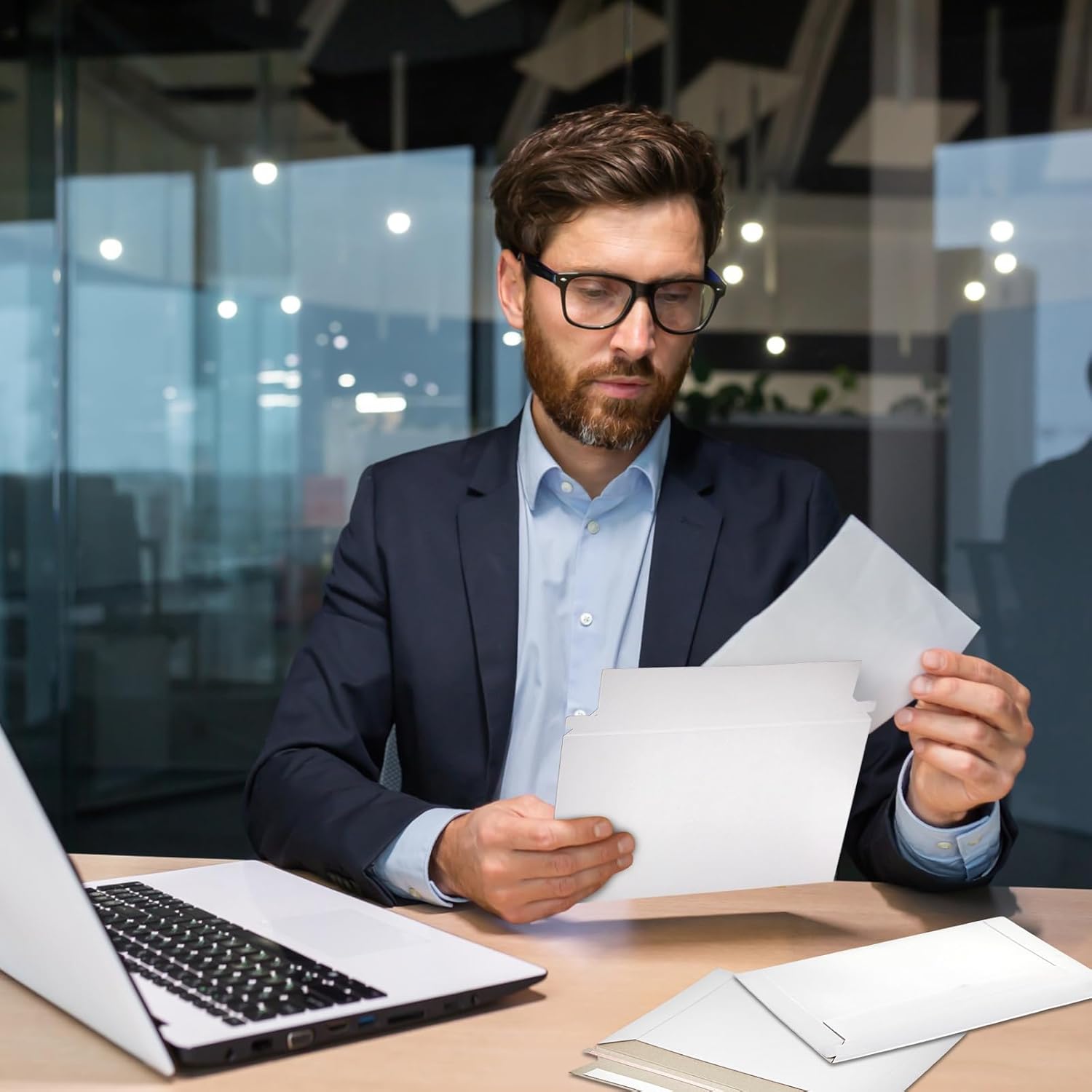 300 Pcs Rigid Photo Mailers with Self-adhesive Cardboard Card Shipping Envelopes Bulk for Document (6.5 x 4.5 Inch,White) - Image 4