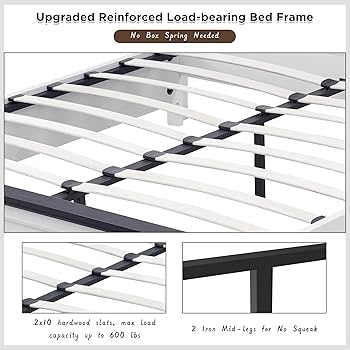 ★WHAT WE WANT★　WWW_HASAMUYATSU Amazon.com: Hunlostten 18in High Queen Bed Frame No Box