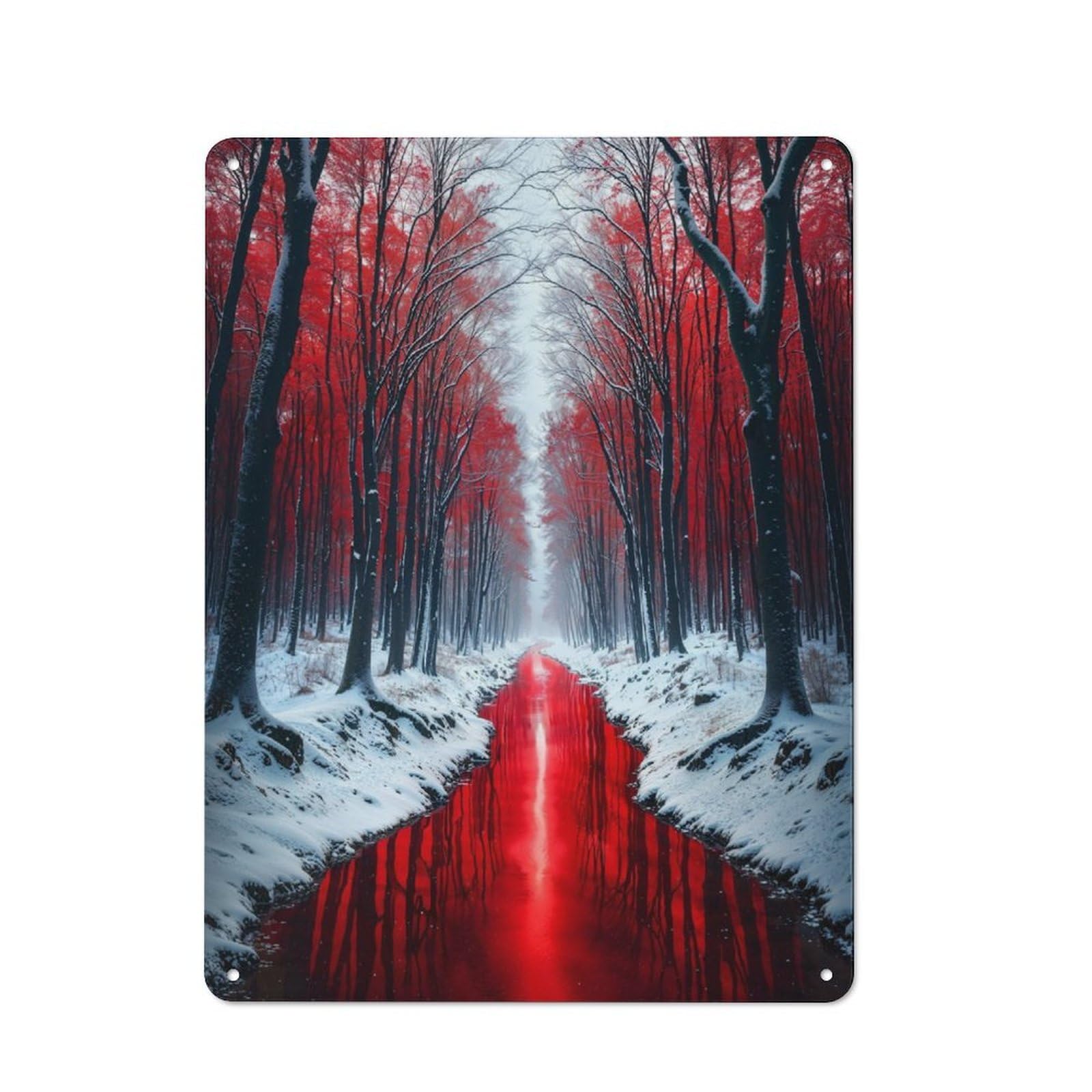 Junmoney Bloodstained Forest Rustic Metal Sign 40X30cm Featuring For Hallway Wall, For Collectors Decorating Hallways And Entrance Areas