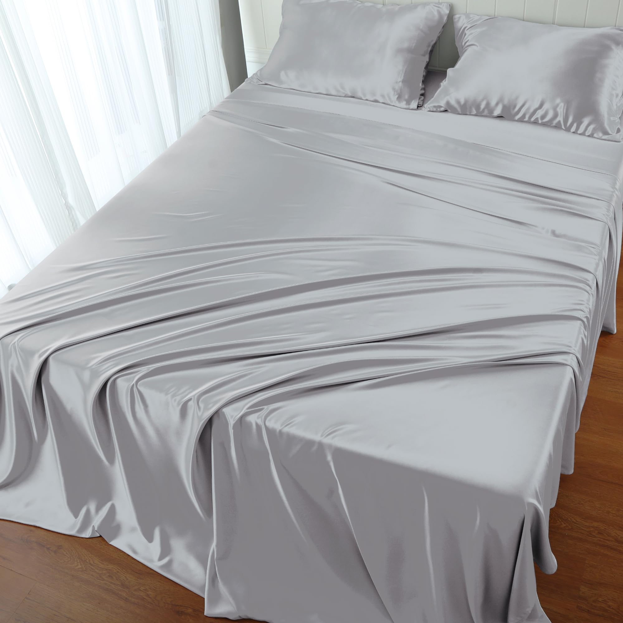 Shunjie Home Twin Bed Sheets Set 3 Pieces Viscose Derived from Bamboo 400 TC Cooling Bed Sheets Breathable
