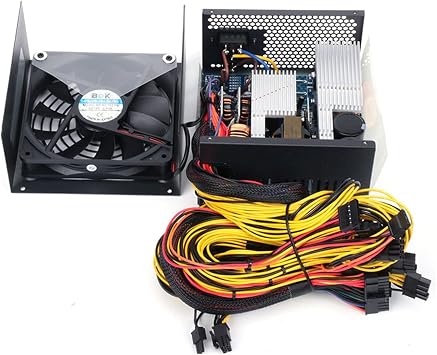 BTC Mining Power Supply Source 1800W 2000W 2400W PSU 160V-240V ATX 8 GPU Graphic Video Card Support ETH Ethere Bitcoin Miner Rig(110-220V 2400W US)