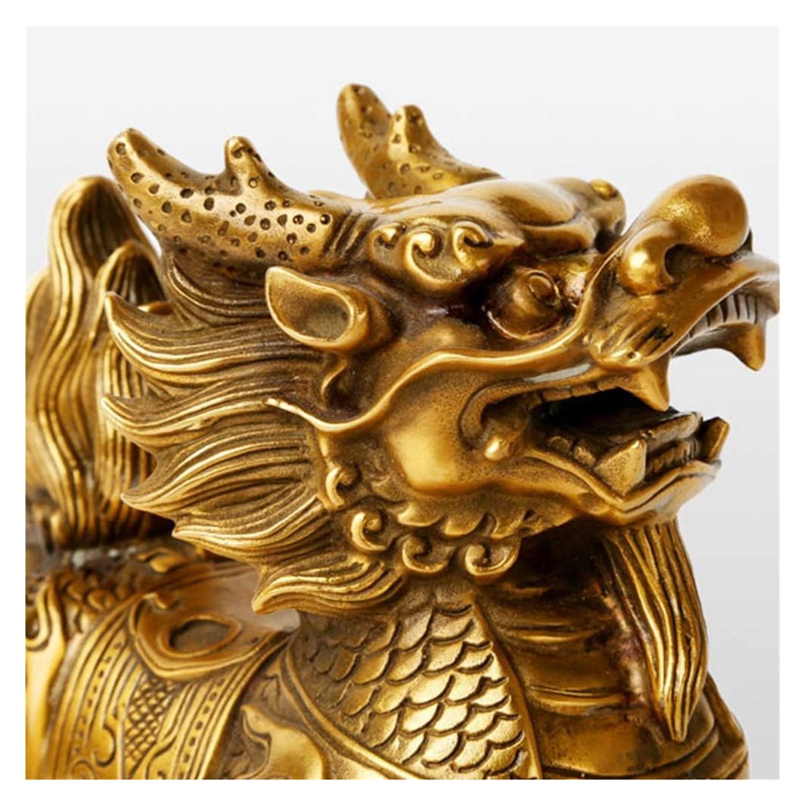 RLKHXBS Tabletop Feng Shui Chi Lin/Kei Loon/Qi Lin Kirin Statue Ornaments, Puro Artigianato di Rame Kirin Furnings, per la Decorazione dell'ufficio Recensione della casa di congratulazioni, a ~