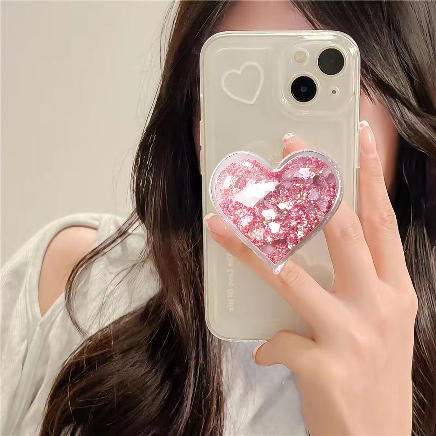 Amazon.com: Cute Heart-Shaped Expanding Phone Grip - Pink