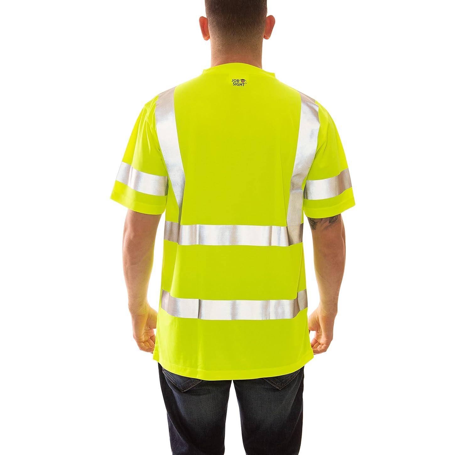 Tingley Job Sight S75322 High Visibility Class 3 Short Sleeve T-Shirt, Large, Fluorescent Yellow-Green
