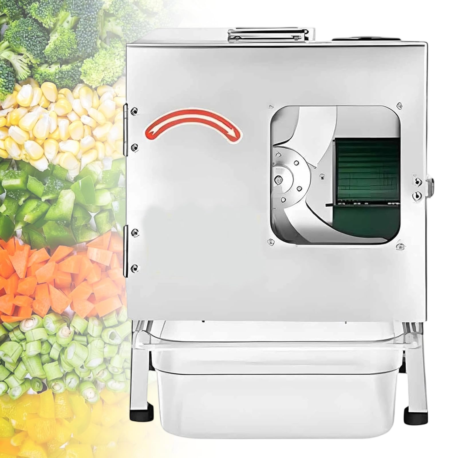 Xjleftonomie Electric Vegetable Slicer, Automatic Chopper For Scallions, 100w Food Processor, 200 Kg/H, Adjustable Thickness And Length, Suitable For Chives, Beans, Chili StandardModel