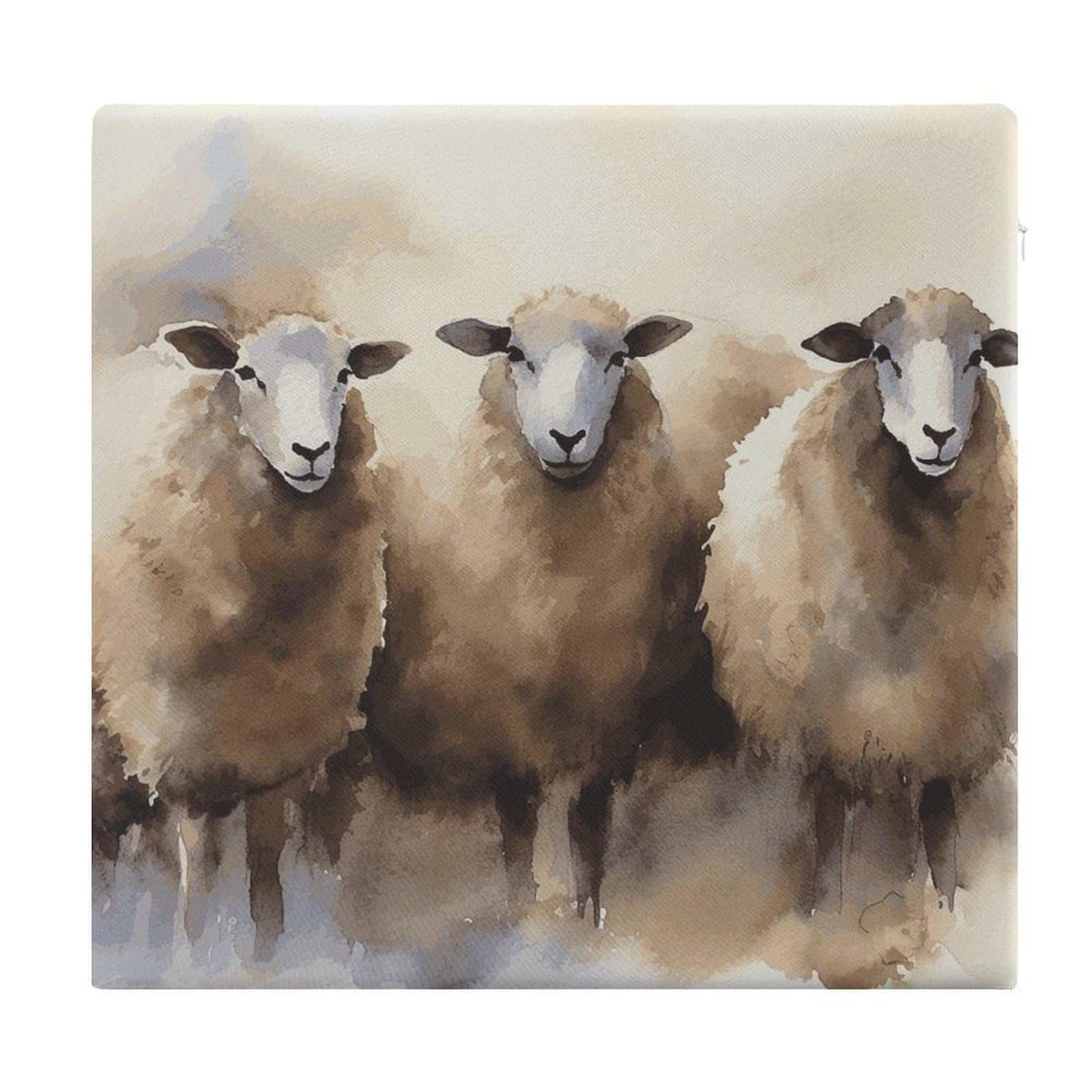 Adfgyerh Style Sheeps Watercolor Cushions Memory Foam For Adults, Seat Cushion Chair Pads Soft, Square Pillows For Dining, Kitchen, Office, Patio Chairs