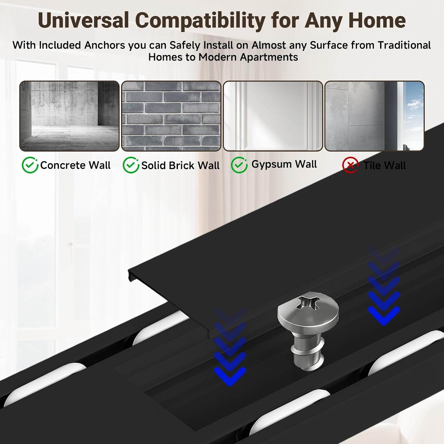 Double Row Ceiling Mount Curtain Track Rods for Windows,Black 9-12FT Adjustable Floor to Rieles Para Cortinas Corredizas de Techo with Curtain Slider Rieles Para Cortinas for Hotel Hospital