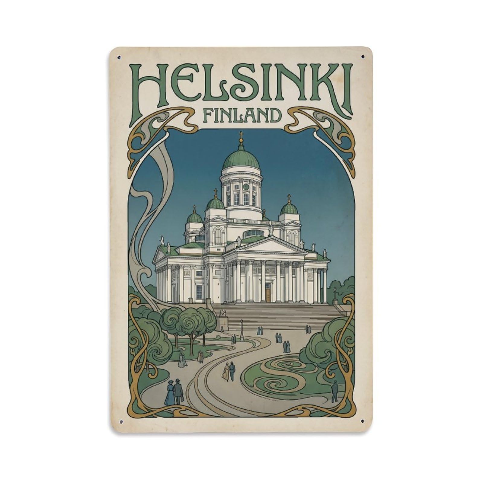 Retro Finland Helsinki Travel Metal Tin Sign