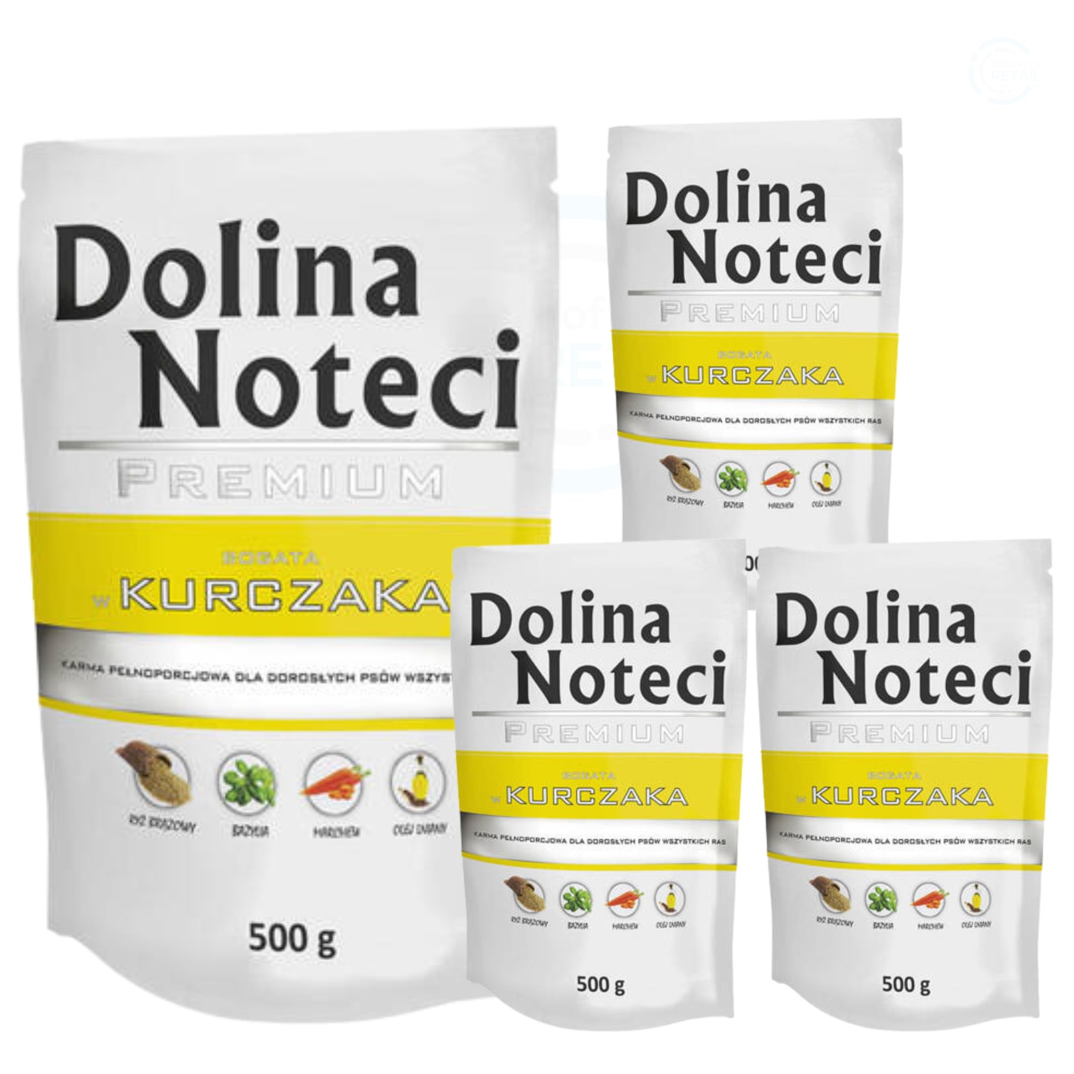 Dolina Noteci Premium Wet Dog Food, Chicken with Vegetables, Gluten-Free (4x500g)