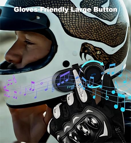 Miniatura 5 de FreedConn T-COMVB - Sistema de comunicación de motocicleta Bluetooth 5.0 FreedConn - Casco Bluetooth para motocicleta, esquí, emparejamiento de 2  3