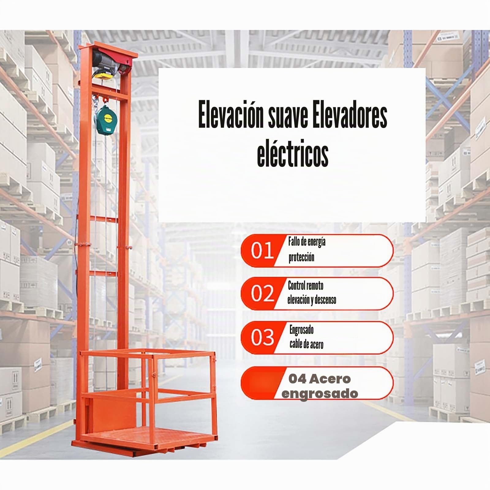 Plataforma Elevadora Eléctrica, Montacargas De Pared, Montacargas Automatizados, Con Control Remoto, For Hogares, Almacenes Y Fábricas.(16.4 FT Lifting Height)