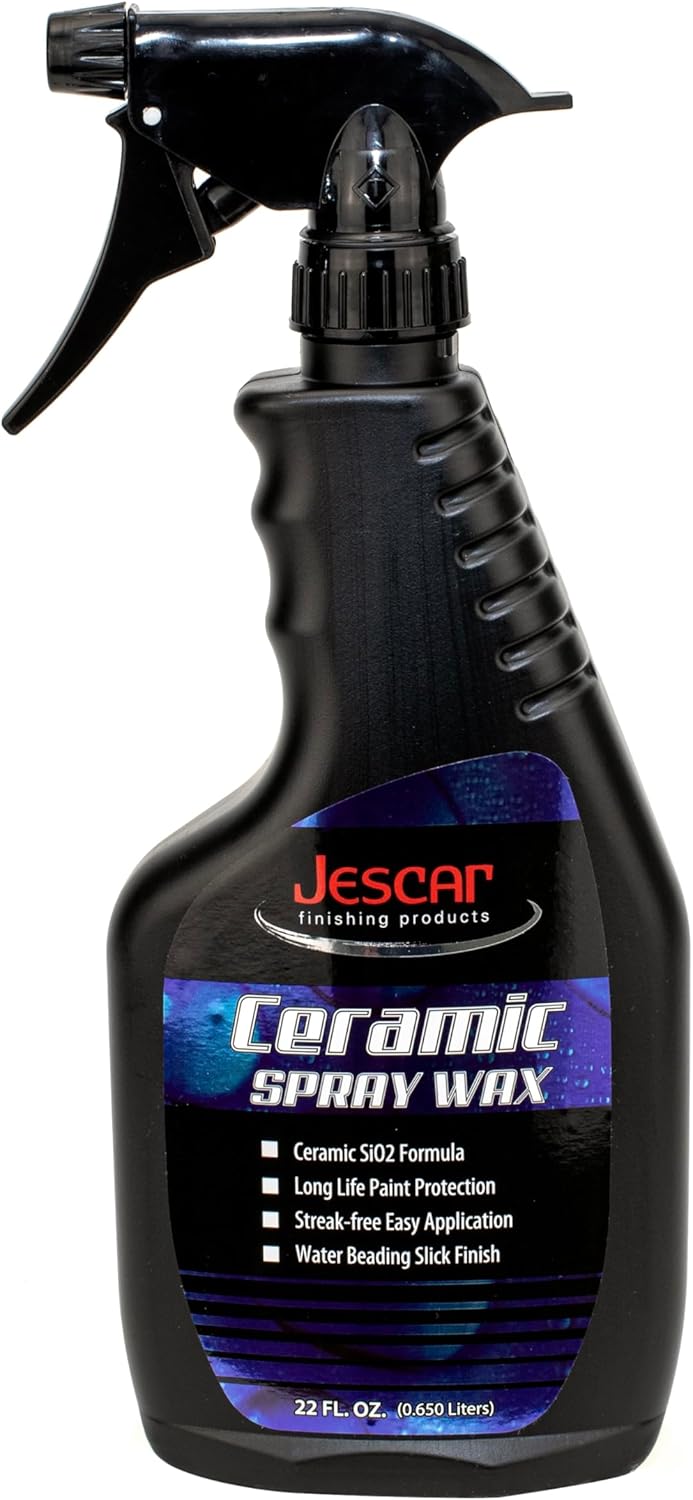 Jescar Ceramic Spray Wax - 22oz | High-Gloss Shine, Long-Lasting Protection, Easy Application, Hydrophobic coating for Cars, Motorcycle, RV's, Streak Free Finish.