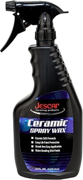 Jescar Ceramic Spray Wax - 22oz | High-Gloss Shine, Long-Lasting Protection, Easy Application, Hydrophobic coating for Cars, Motorcycle, RVs, Streak Free Finish.