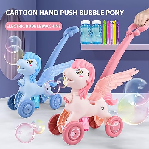 Miniatura 2 de Bubble Machine Blower Blaster Lawn Mower Maker Blue Toy Fun Portable Handheld Operate Automatic Battery Electric Outdoor Summer Birthday Best Gift