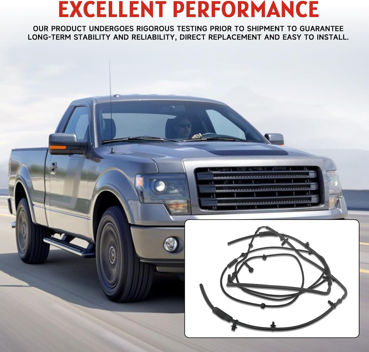 Front Axle Vacuum Line Tube Auto Locking Hub Compatible with Ford F150 2011-2014 4WD IWE Replace# BL3Z-7A785-A
